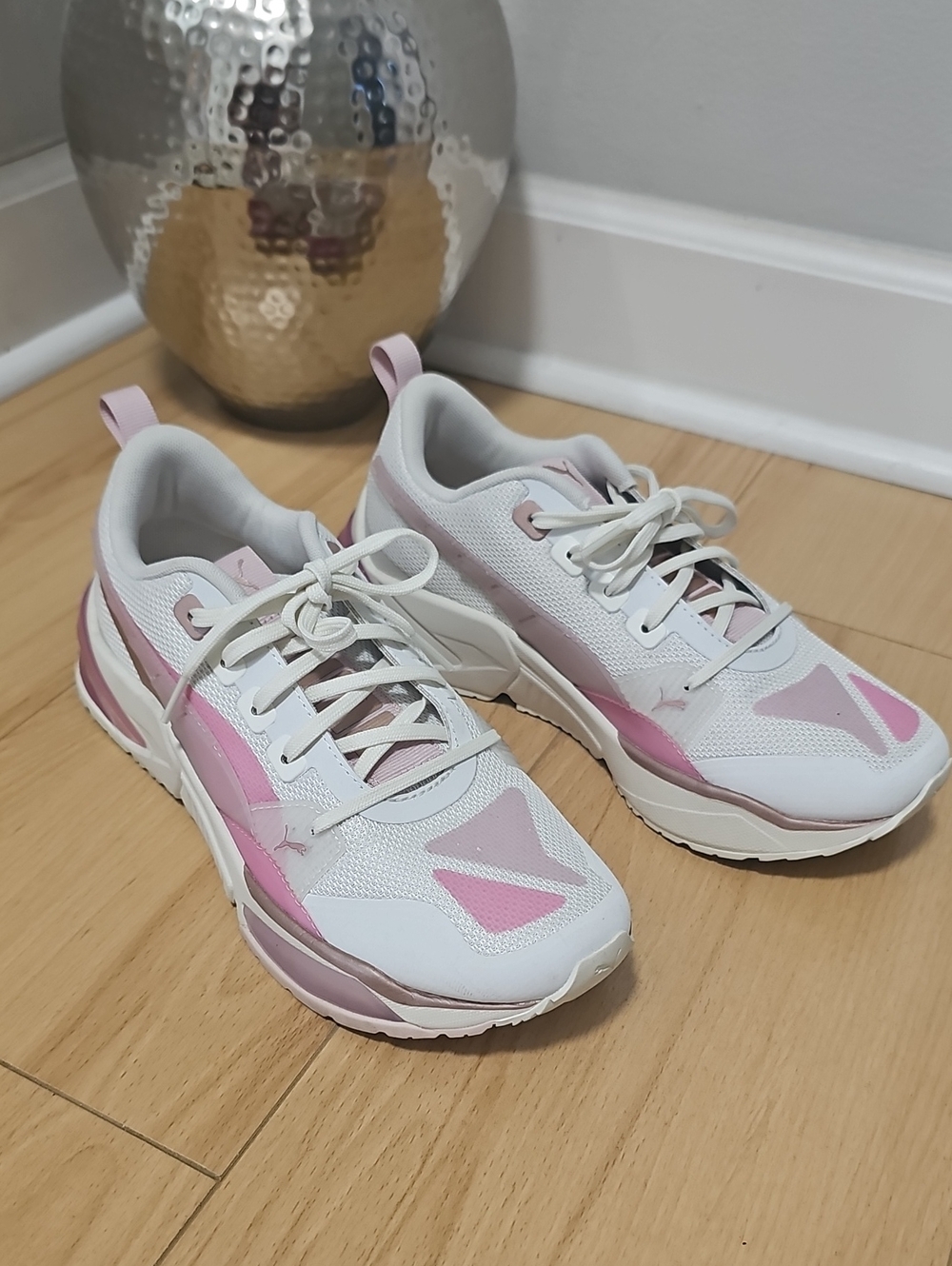 Puma Women's White & Pink Chunky Athletic Sneakers